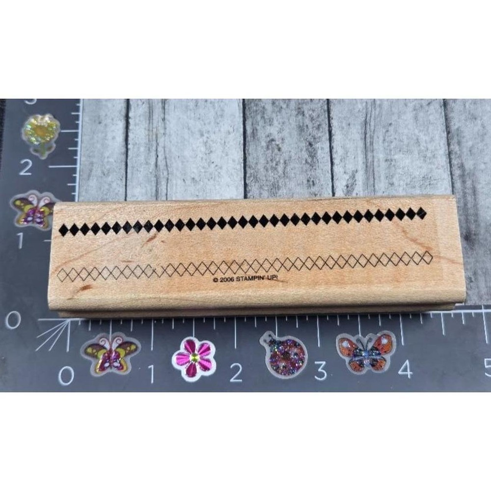 Stampin' Up! Diamond Border Design 2006 Rubber Stamp Wood #S106